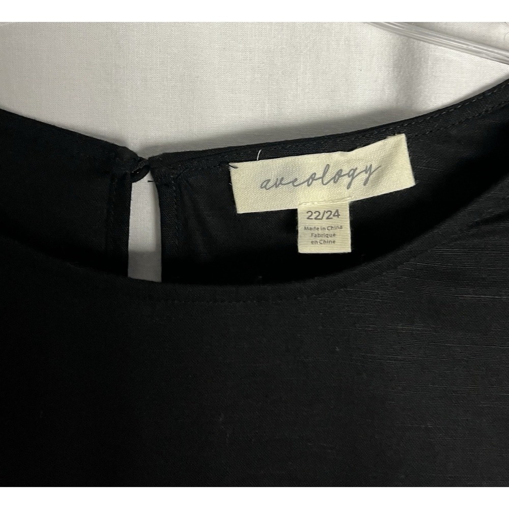Aveology Embroidered Ballon Sleeve Boho Blouse Size 22/24 Black - Picture 7 of 9